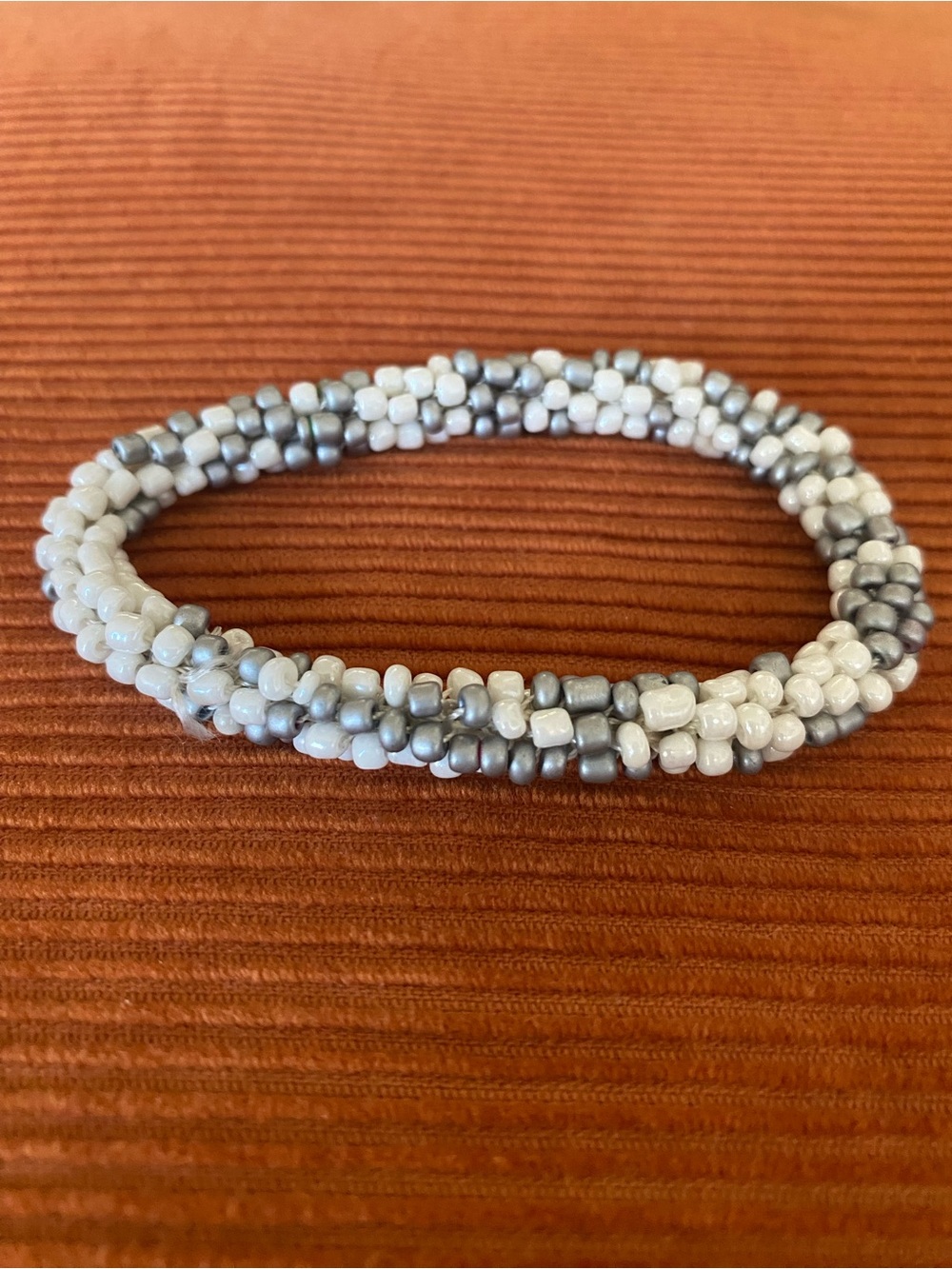 Hand-crocheted beaded roll-on bracelet